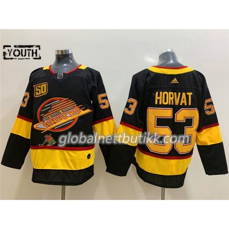 Vancouver Canucks Hockeydrakt Bo Horvat 53 Flying Skate 50th Anniversary Adidas 2019-2020 Svart Authentic - Barn